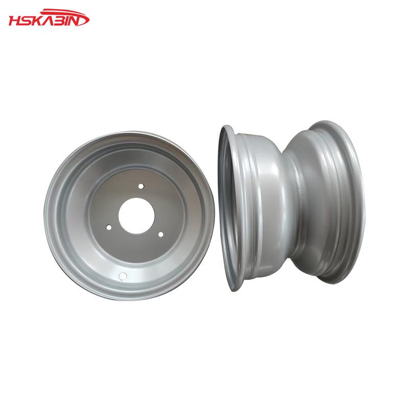 8-Inch Silver Steel Wheel Rim Hub for Motorcycle/ATV (3-Hole) 39975