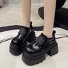 Fashion 10CM Women's High Platform Leather Shoes 2025 New Spring Heels Chunky Sneakers Female Hook&loop Loafers Walking Shoes Woman
