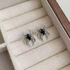 Punk Edelstahl Spinnen Ohrstecker Schwarze Ohrringe für Männer und Frauen Vintage Hip Hop Rock Piercing Ohrschmuck