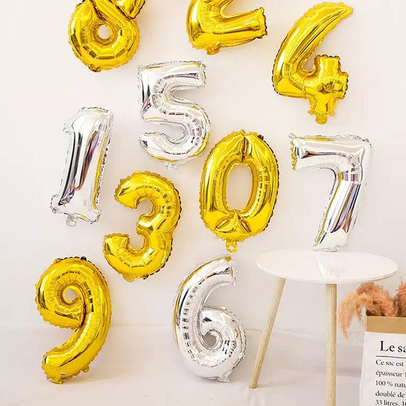 32 inch Number Figure Foil Balloons 10 20 30 40 50 60 70 80 90 Years Adult Old Birthday Party Anniversary Decoration Air Balloon