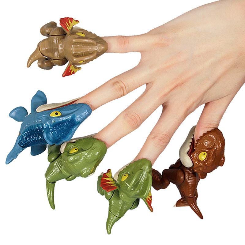 

5 Pcs/Set Finger Biting Dinosaur Action Figures Toys Creative Funny Interactive Biting Hand Stress Relieving Toys Random 5 pcs