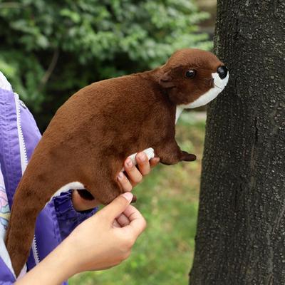 Yousheng Simulation Otter Doll Vivid Look Lovely Brown Otter Plushies Three-dimensional Ornament Soft Stuffed Animal Doll Toy Zoo Souvenirs Birthday