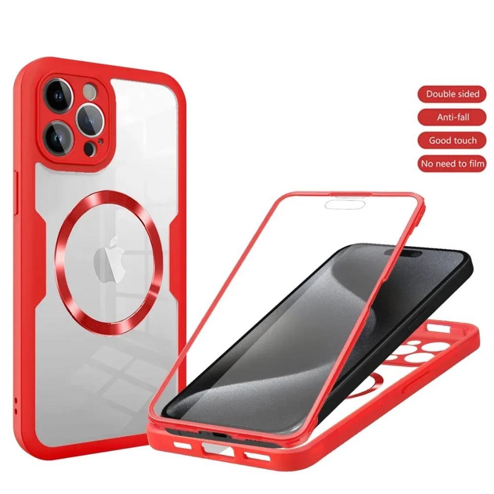 360-Grad-Displayschutzfolie für das iPhone 15 14 13 12 Pro Max 15Plus 14 Plus Magsafe Magnetische, klare, harte Rückabdeckung