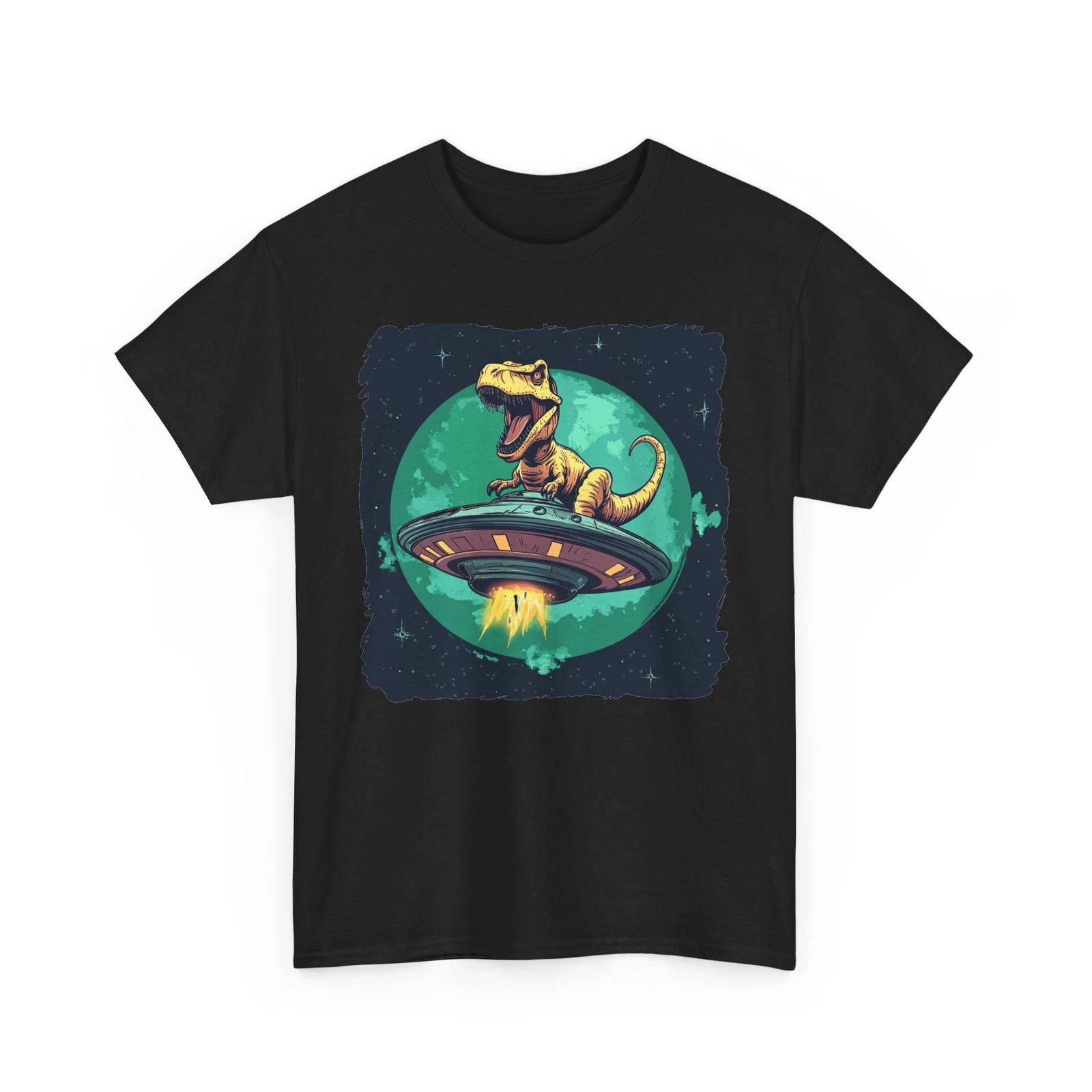 T-Rex dinosaur Shirt | Outer Space UFO T-Shirt | Cool Alien Graphic Tee 3XL