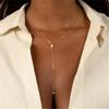 Fashionable Women's Chain Jewelry Necklace Adornment Featuring Imitation Pearls Beads For Special Occasions