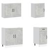 7 Piece Kitchen Cabinet Set Kalmar Concrete Grey Particleboard