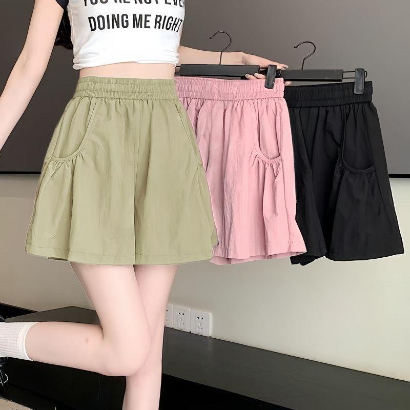 Girls' Ice Silk Quick-Dry Versatile Pocket Skort - Stylish Slimming Summer Shorts