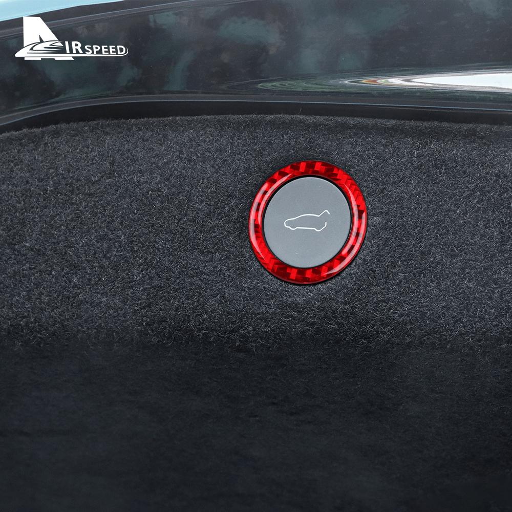 For Tesla Model Y Juniper 2025 Model 3 Highland 2024 Real Soft Carbon Fiber Sticker Car Trunk Switch Button Interior Accessories