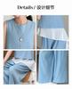 Girls' Set 2026 Summer New Children's Casual Sleeveless Patchwork Top Korean Wide Leg Pants Two-Piece Set Summer