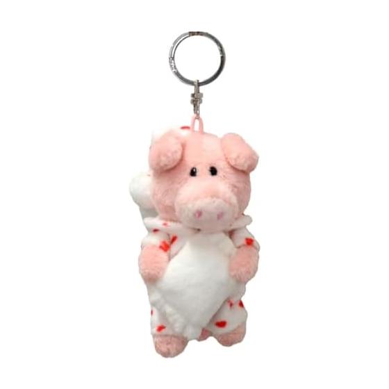 [NICI] Keychain Pink Pig Heart Pajamas 10cm