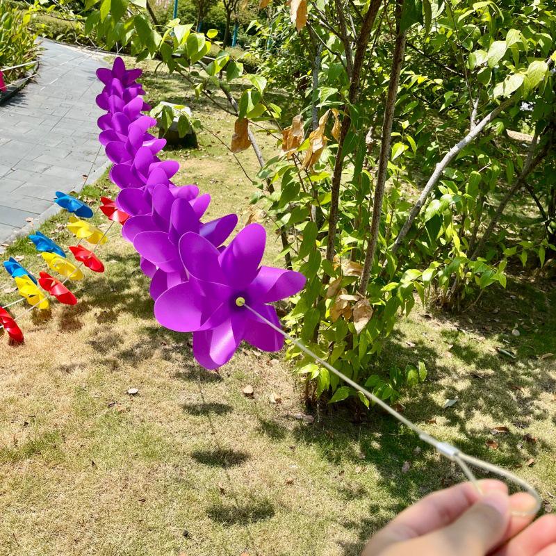 Six-Petal Pinwheel with Steel Wire: Outdoor Hanging Decoration for Festivals, Buildings, Scenic Spots, and Homestays