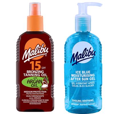Malibu Tanning Oil with Argan Oil SPF15 200ml + After Sun Gel 200ml