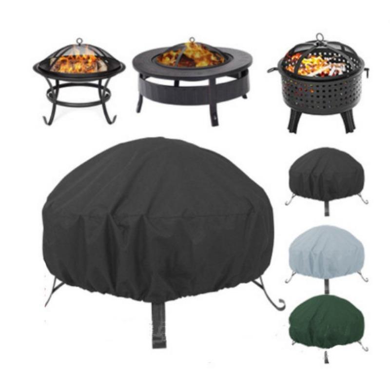 210D Oxford Fire Pit Cover Silver Coated Waterproof Dustproof Outdoor Heater Protector 85x40cm серый