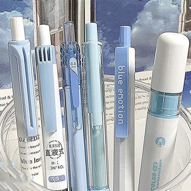 5/6/7 pz/scatola Semplicità Penna Gel Penna sfumata di moda Colore solido 0.5mm Penna gel inchiostro nero Bella penna di cancelleria Articoli per scrittura