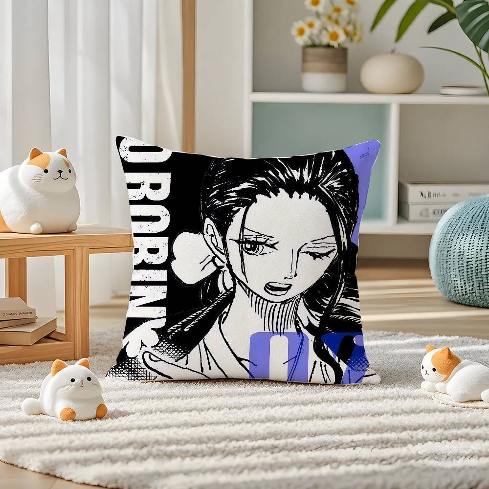 One Piece Charlotte Katakuri Anime Plush Pillow Cover Soft Short Plush Cushion Cover For Sofa Bedroom Home Decor Gift Decoration