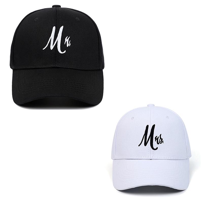 Black Embroidered MR & MRS Couple Sun Hat - Versatile Sun Protection for Spring & Summer