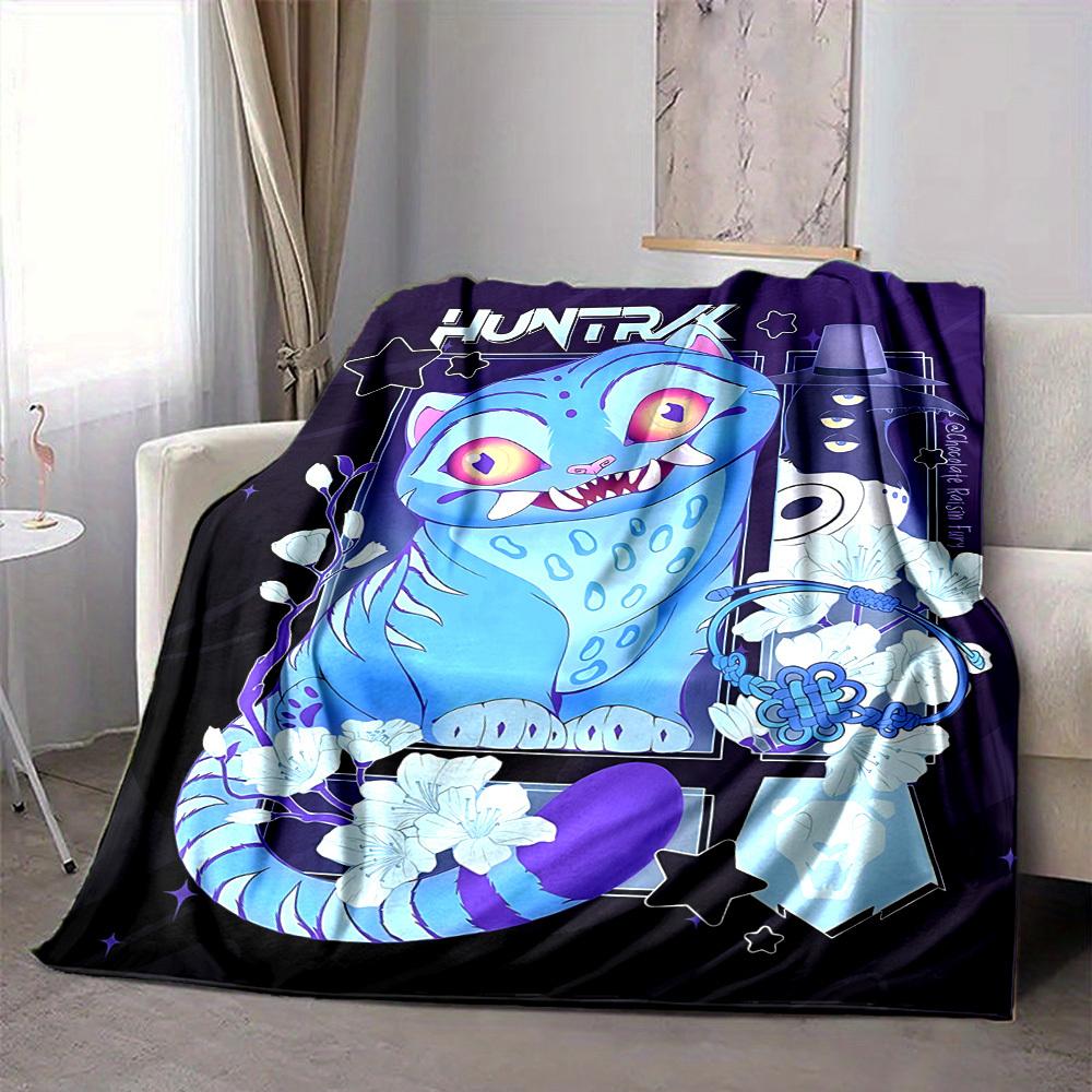 1pc Huntrix Soft Comfortable Blanket Digital Print, All Season Multipurpose Knit Fabric Bedding, Office, Sofa Home Decor Blanket