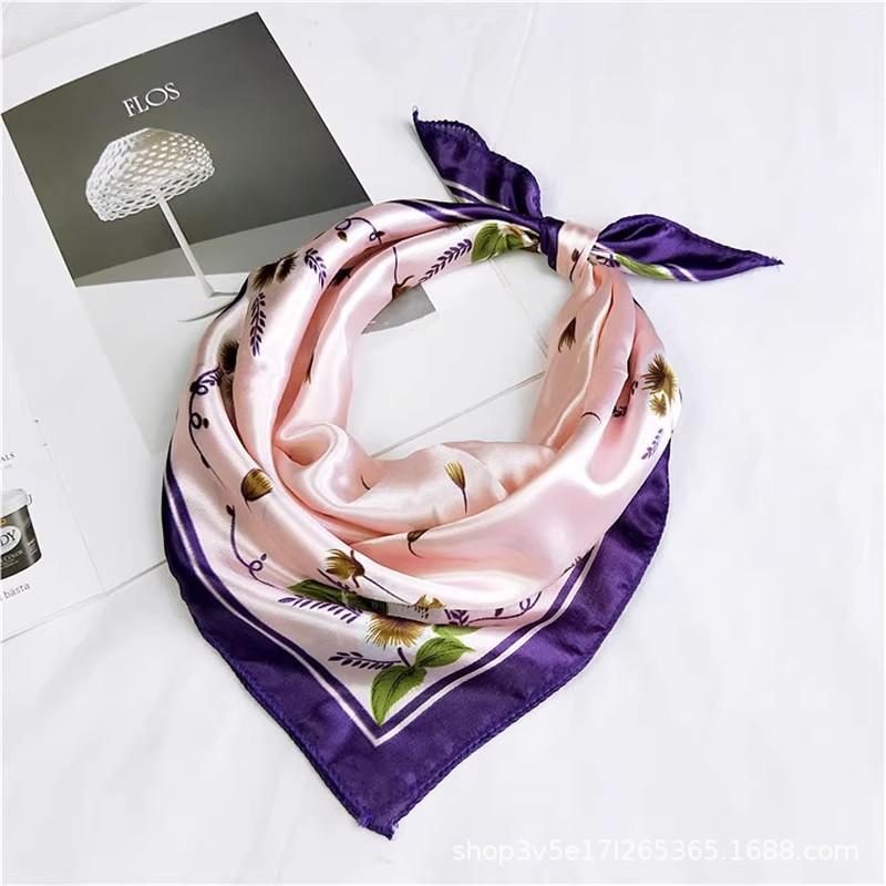 

Commuter senior sense professional scarf 50cm small square scarf silk scarf fashion versatile neck protection sunscreen headscarf bag decoration 50*50cm