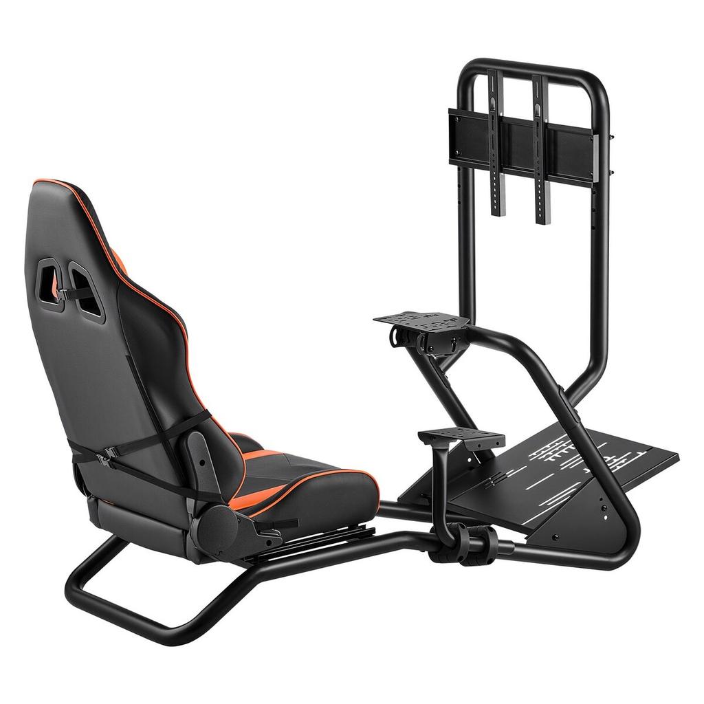Racing Wheel Stand, Heavy-Duty Simulator Cockpit Steering Wheel Stand with Monitor Stand, Fit Logitech G25,G27,G29,G920,G923, Thrustmaster T300RS,TX