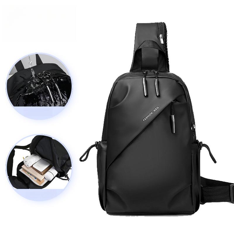 Fashion Men's Crossbody Bag High-End Casual Travel Women's Chest Bag Oxford Cloth Small Backpack Waterproof Wear-Resistant Chest Bag