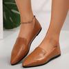 Flat Pointed Single Shoes Women 2024 New Lazy Foot Set Large Size Women Comfortable Shallow Mouth Shoes
