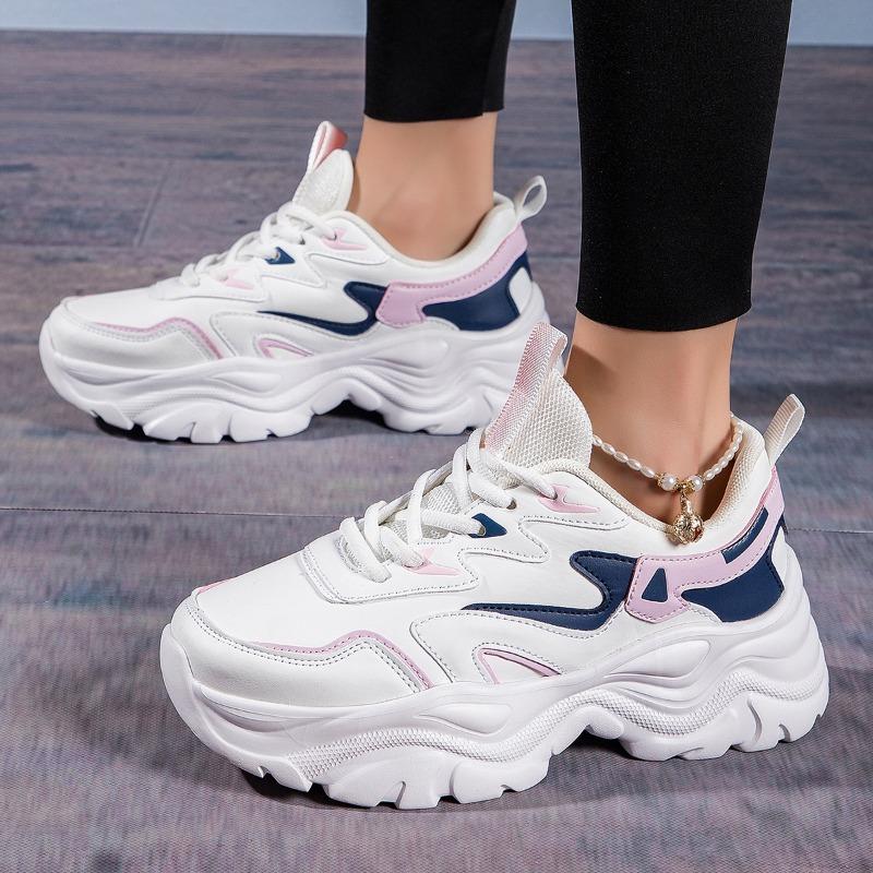 Women New Fashion Platform Sport Shoes Women 2025 New Summer Casual Chunky Sneakers Women Leather Platform Shoes