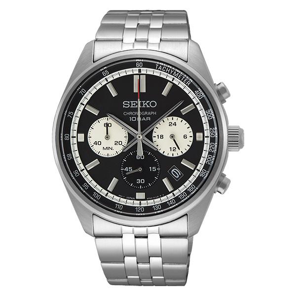 SEIKO Sport Chronograph Black Dial Stainless Steel Men’s Watch SSB429P1