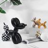 Notakia Black and White Checkered Racing Car Pattern Balloon Dog Statue Crafts Living Room Desktop Decorations,Handmade Modern Small Shelf Decor