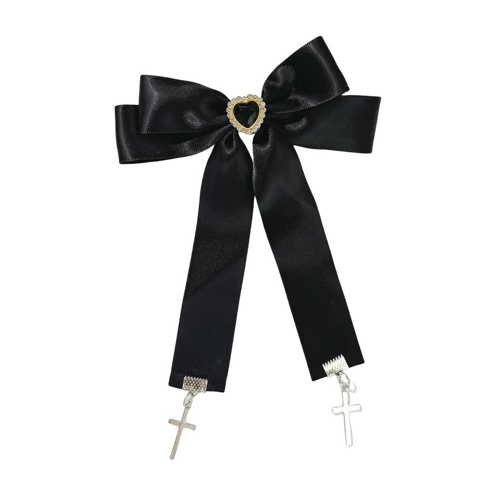 Bowknot Hair Clip Cross Pendant Hair Pin Subculture Hair Barrettes NonSlip Teens Girl Cool Hair Decors Ponytail Holder