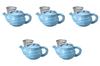 Set of 5 Light Blue Pots X 9 X Cm Pots by Setomonohonpo Rope-Handled (with Strainers) [18 9.5 (400cc)]