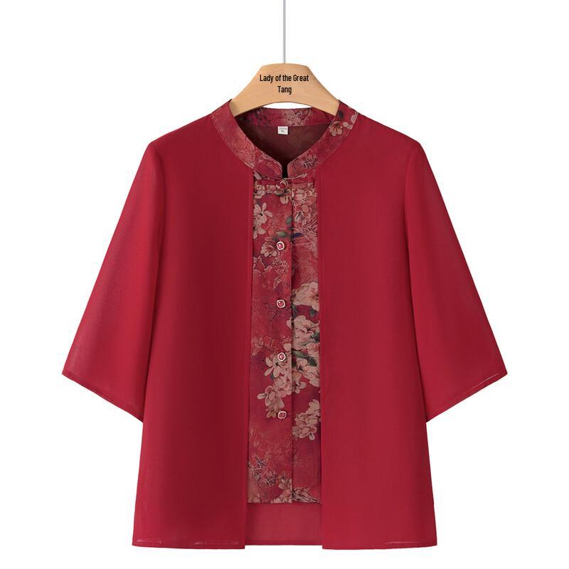 

YUZHAOLIN Women s Seven-Quarter Sleeve Casual Blouse L