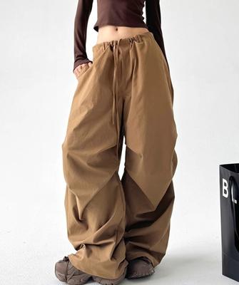 Vintage Baggy Cargo Kalhoty Y2k 2000 Žena Oversized Harajuku Streetwear Korejská móda Hip Hop Plisované kalhoty Podzim