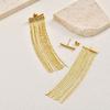 Gold Tassel Earrings Stainless Steel Waterfall Earrings Hypoallergenic Fringe Earrings  Prom Event