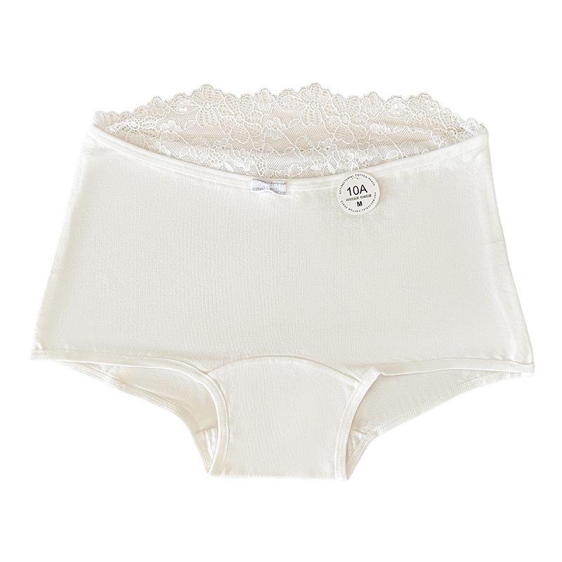 10A Antibacterial Girls' Pure Cotton Mid-Waist Boxer Briefs with Bowknot