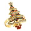 Luxury Napkin Fasteners Christmas Tree Ring, Alloy Rhinestone Holder, Winter Festive Table Decorations Holiday Band for Dinner Parties Decoration New