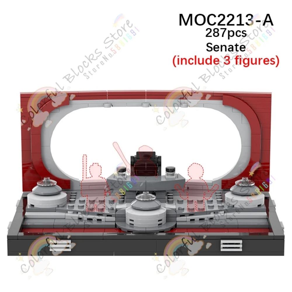 Movie Series Scene MOC Building Blocks Interstellar Council Chamber Senate Transformation Architecture Models Toys For Kids Gift