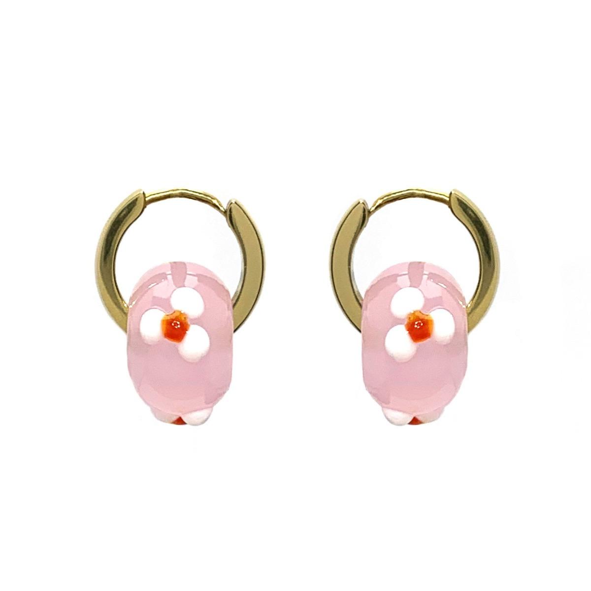 

Серьги из титановой стали в стиле ретро, ​​стеклянные серьги с пряжкой для ушей, нишевые дизайнерские серьги, высококачественные женские серьги-кольца