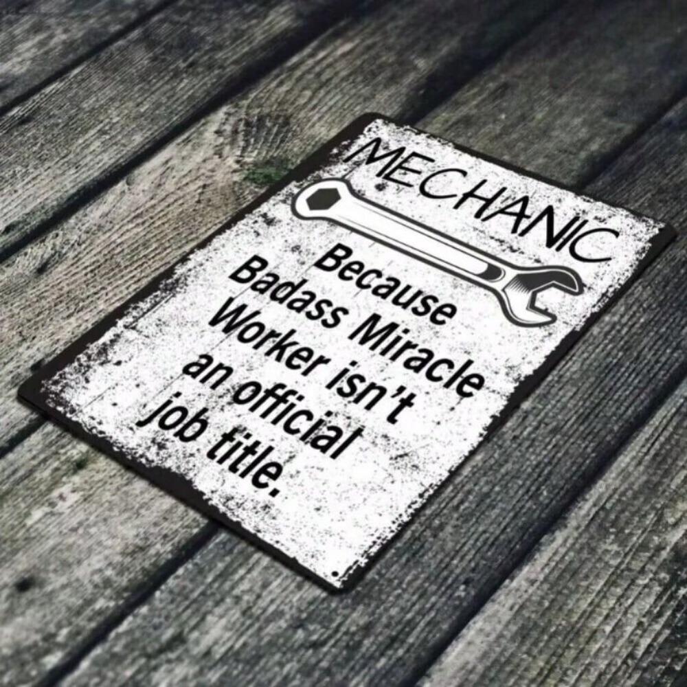 Metal Wall Art Sign, Mechanic Gift for Him, Hammer Garage Decor