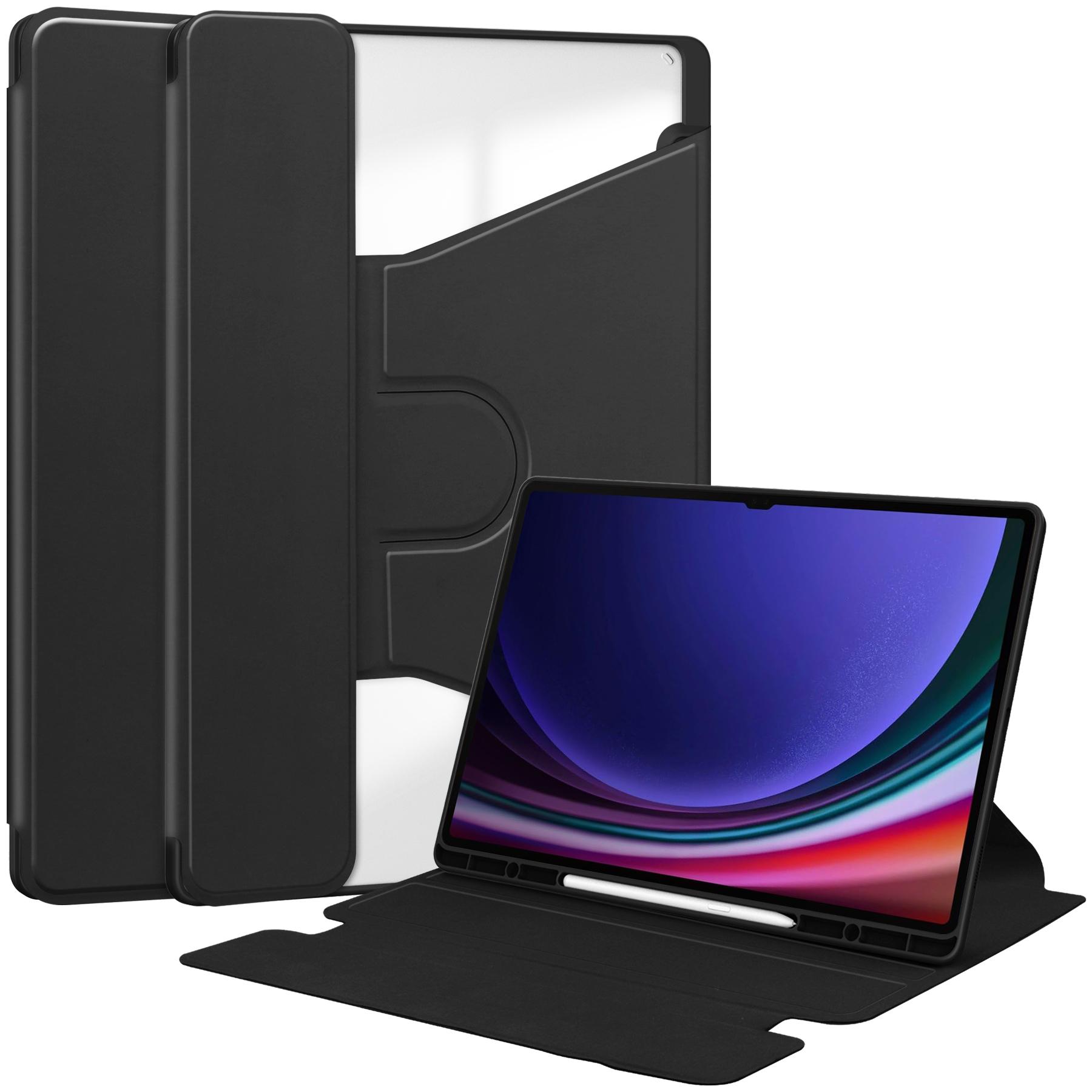 

Чехол для Samsung Galaxy Tab S10 Ultra 360° вращающаяся подставка PU кожа+акрил чехол для планшета (Без клавиатуры) Black