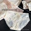 Ladies Summer Light Luxury Satin Pure Sexy Lace Leopard Hollow Mesh Gauze Briefs