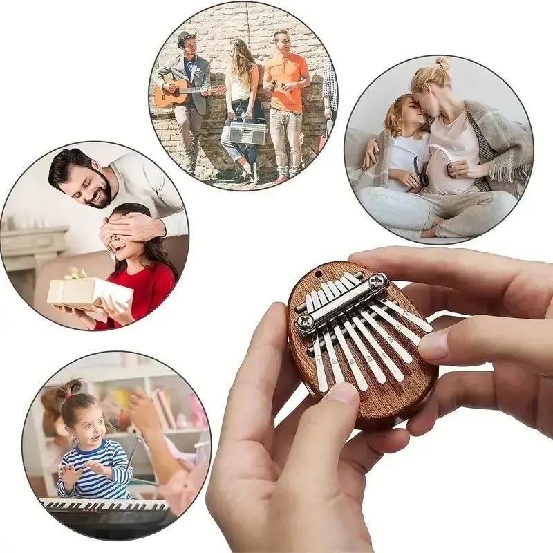 8 Tasten Mini Tragbare Holz Kalimba - Hochwertiges Daumenklavier | Exquisiter Klang Anhänger Dekor Geschenk