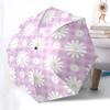 Small Flower Pattern Folding Umbrella Fashion Auto-Open 8 Iron Ribs Plastic Handle Foldable Sunshade Perfect Christmas Gifts