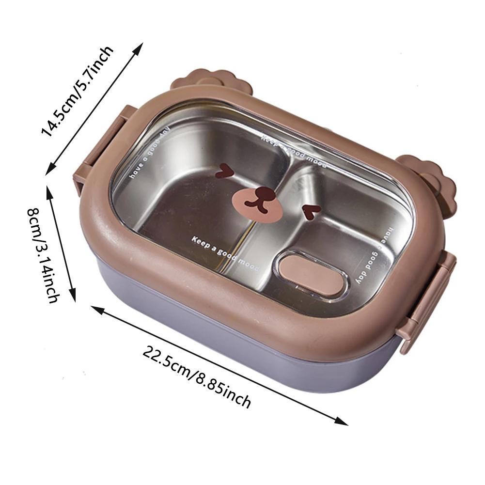 Stainless Steel Lunch Box Kids School Kawaii Bento Box Portable Sealed Food Storage Container for Primary Student/Office Worker