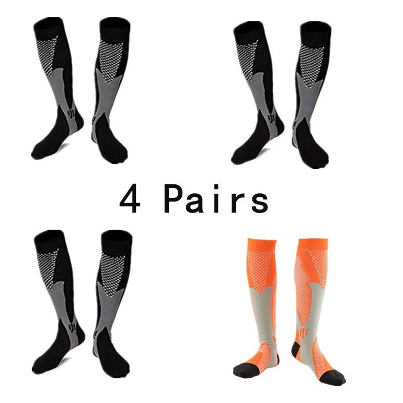 2/3/4 Pairs Running Men Compression Socks Fit Varicose Veins Football Soccer Stockings 30 Mmhg Atheletic Men Women Sports Socks