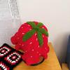 Strawberry Ruffle Crochet Woolen Hat - Women's Cute Autumn/Winter Fisherman Style