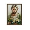 Poster Saint Joseph with Lilies Poster Saint Joseph with Lilies, 30X40 Cm, Unframed, Premium Canvas On Stretcher