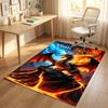 Dragon Phoenix Theme Crystal Velvet Rug Personalized Custom Name Text Soft Floor Mat Home Decor