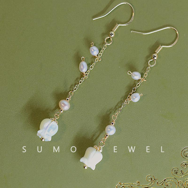

Menghualu Liu Yifei s Same Style Ancient Costume Earrings Long tassel new Chinese-style classical Hanfu elegant earrings Earrings Ear-hook style F
