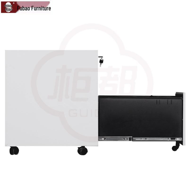 Three-Drawer Metal Mobile Filing Cabinet - Desk-Side A4 Steel Storage