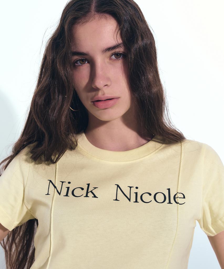 Nigaennikol Nicole Pintuck Crop Tee_Butter